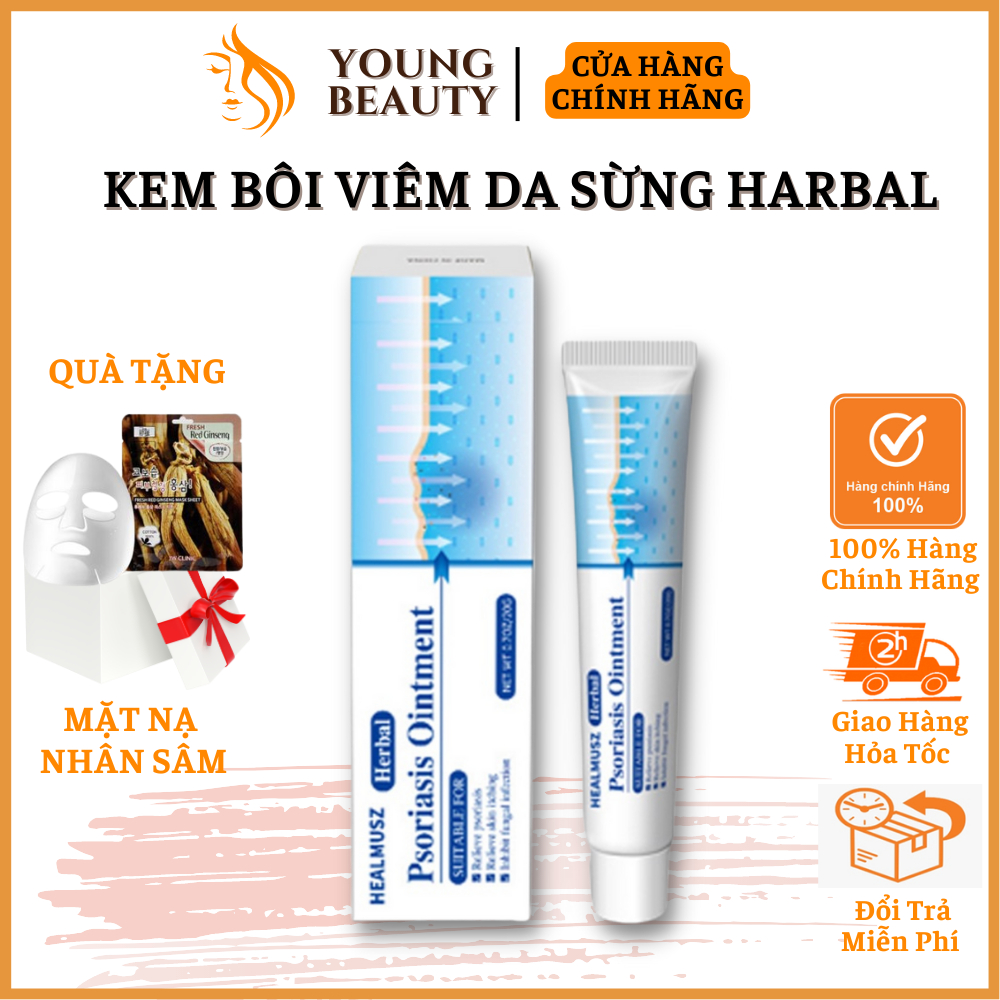 Kem bôi viêm da sừng HERBAL - Kem hỗ trợ da bị vẩy nến, á sừng, mụn nước, bảo vệ da ngứa ngáy mẫn đỏ - YOUNG BEAUTY