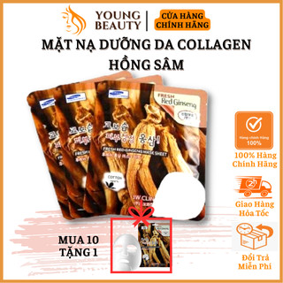 Mặt nạ dưỡng da collagen nhân sâm hàn quốc - mặt nạ giấy 3d dưỡng da trắng sáng, chống lão hóa - young beauty