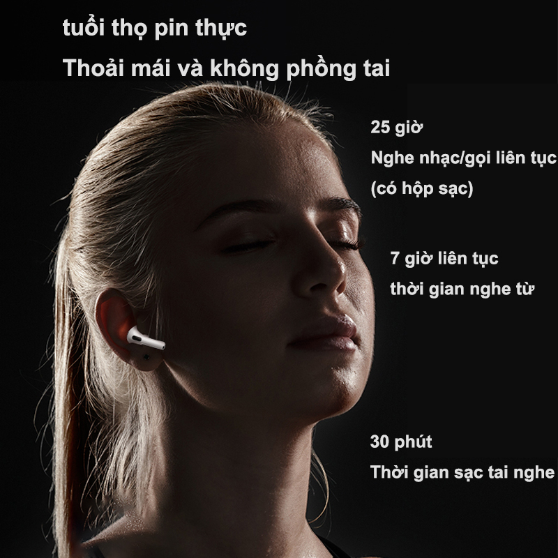 Tai Nghe Bluetooth AIP Không Dây iPPods PRO3 iPPods PRO4 Cao Cấp, Đổi Tên, Định Vị, Dùng cho các dòng máy, chính hãng