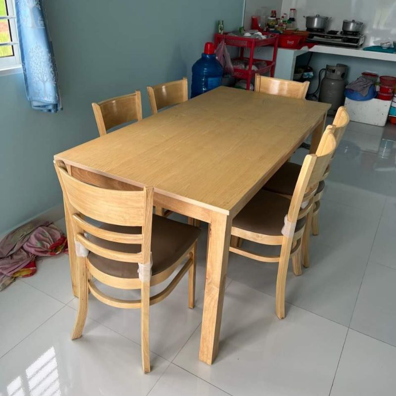 Bộ bàn ăn Cabin 1m6 và 6 ghế