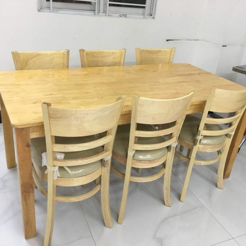Bộ bàn ăn Cabin 1m6 và 6 ghế