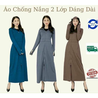 Áo Chống Nắng Thông Hơi 2 Lớp Dáng Dài Hàng Cao Cấp, Áo chống nắng toàn thân, Áo choàng chống nắng