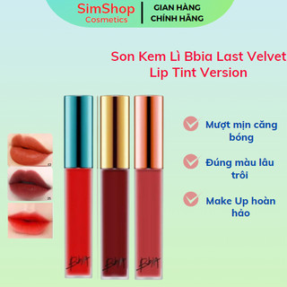 Son kem lì bbia last velvet lip tint simshop102 màu 02 đỏ cảm, màu 12 cam cháy và màu 25 đỏ nâu đất