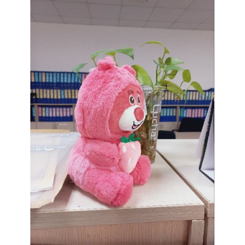 Gấu dâu ôm trái dâu