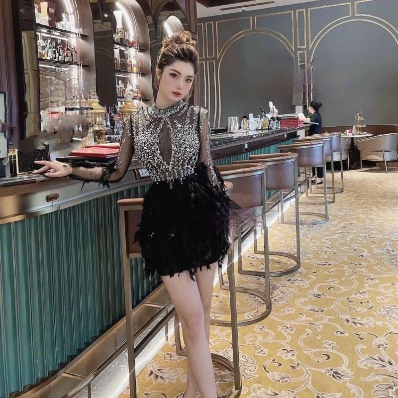 ✨ Đầm body lông kết tay dài✨ HÌNH THẬT