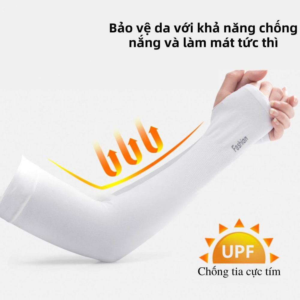 Găng Tay Chống Nắng xỏ ngón thời trang Chống Tia UV Full Box