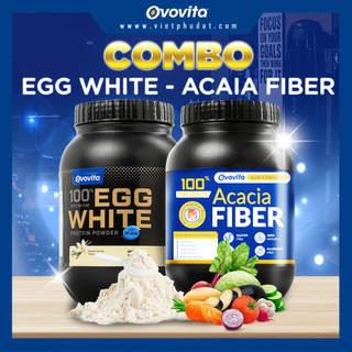OVOVITA Combo Egg White Protein 560gr và Acacia Fiber 360gr Hỗ Trợ Tăng Cơ