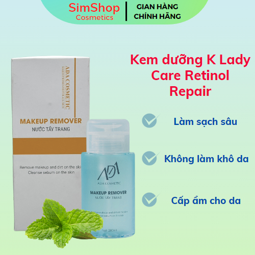 Nước tẩy trang ADA Cosmetic Makeup Remover phục hồi độ ẩm, làm sạch sâu, 300ml, ngăn ngừa mụn simshop102