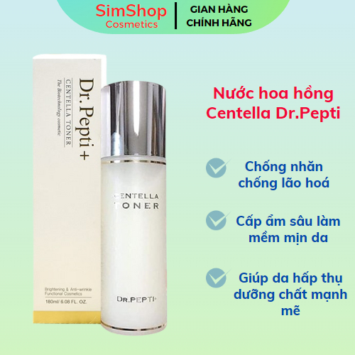 Nước Hoa Hồng Centella Dr.pepti Simshop20 Toner Căng Bóng, Chống Nhăn Và Trẻ Hóa Từ Sâu Bên Trong 180Ml