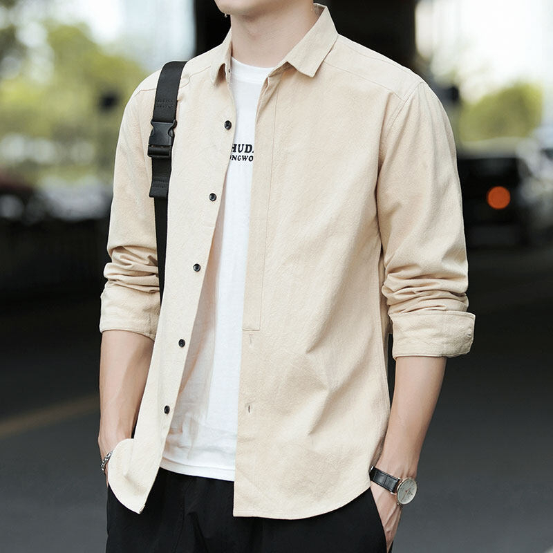 Áo Sơ Mi Nam Dáng Rộng Dài Tay VICENZO đứng form, sơ mi nam tay dài form rộng trẻ trung năng động Chất Đũi Hàn- ASMN01