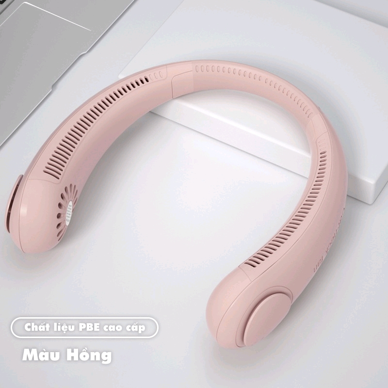 Quạt Đeo Cổ không cánh 3 tốc độ 4000mah mini có báo pin cổng sạc usb tiện lợi 2023