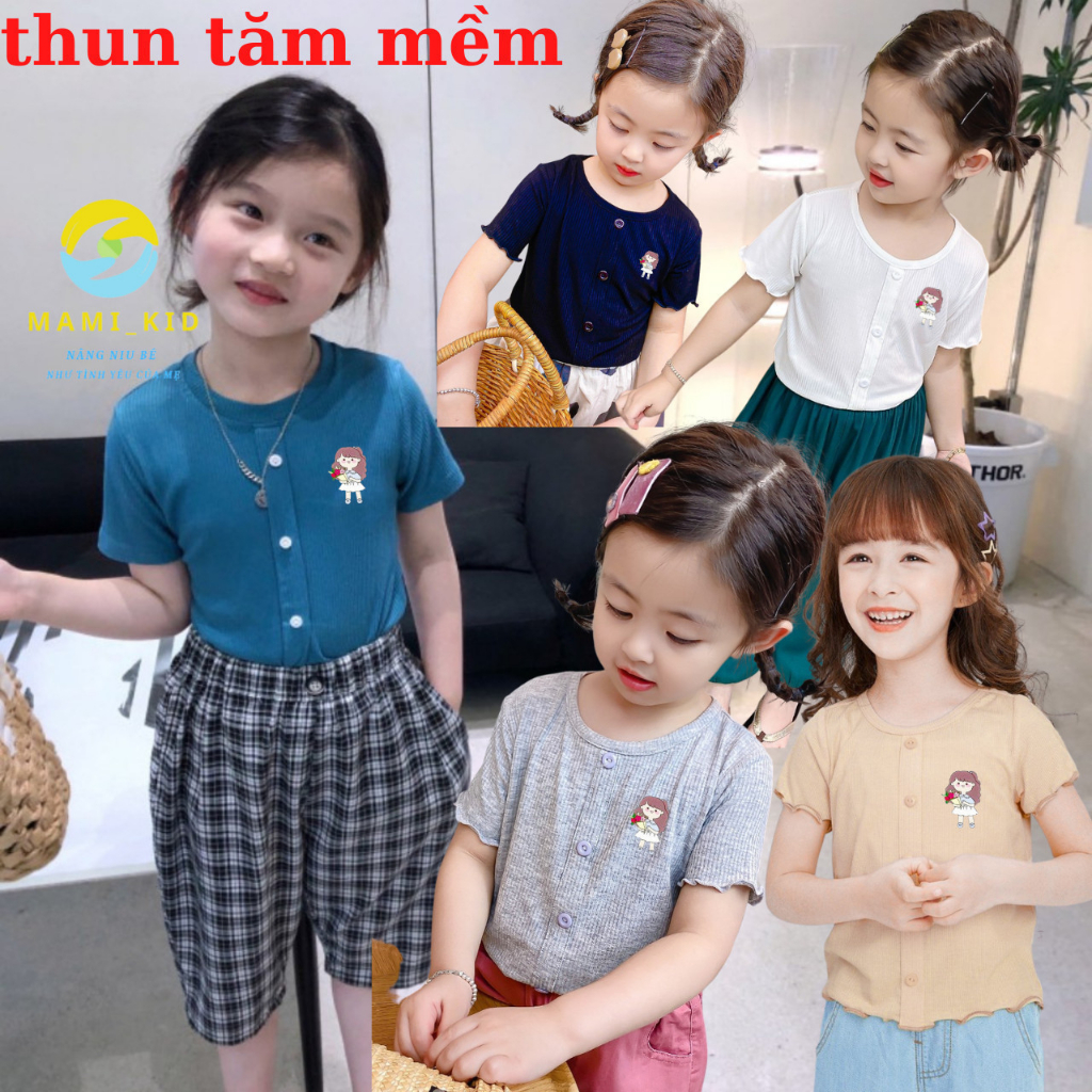 Áo Phông Cho Bé Gái, Áo Croptop Cho Bé Gái Thun Tăm mềm