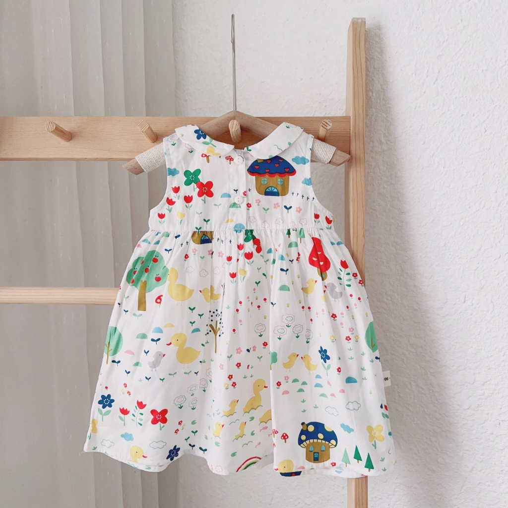 Váy Bé Gái WOWKIDS Babydoll Họa Tiết Dễ Thương, Đầm Hè Xinh Xắn Cho Bé Từ 10-20kg