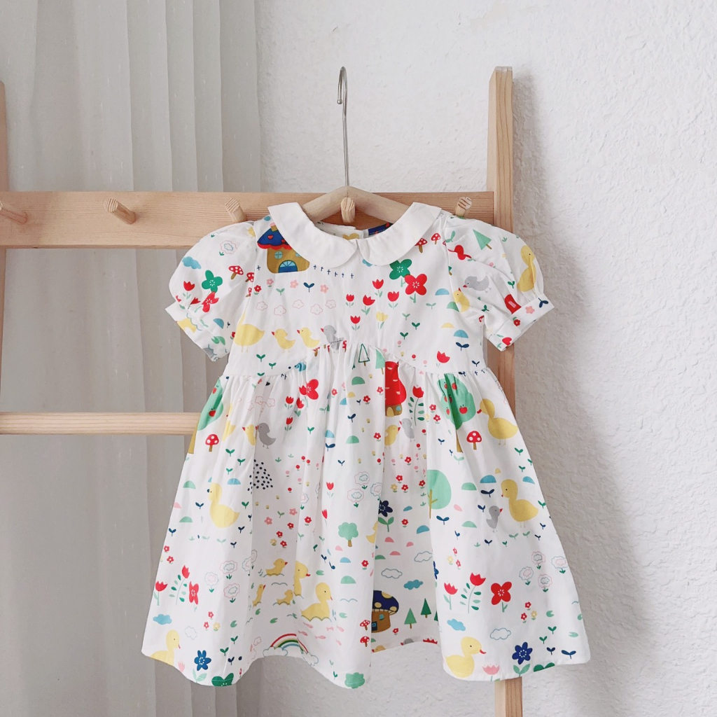 Váy Bé Gái WOWKIDS Babydoll Họa Tiết Dễ Thương, Đầm Hè Xinh Xắn Cho Bé Từ 10-20kg