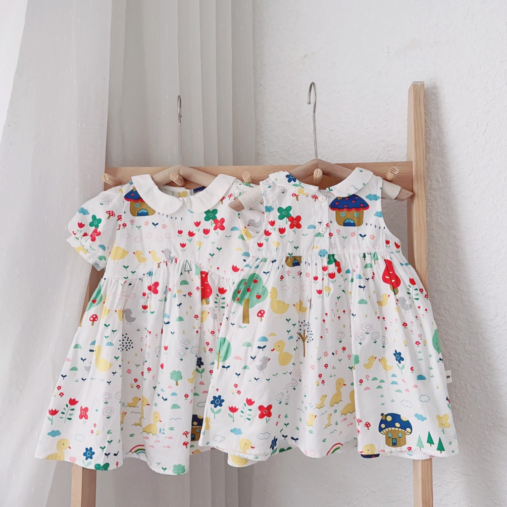 Váy Bé Gái WOWKIDS Babydoll Họa Tiết Dễ Thương, Đầm Hè Xinh Xắn Cho Bé Từ 10-20kg