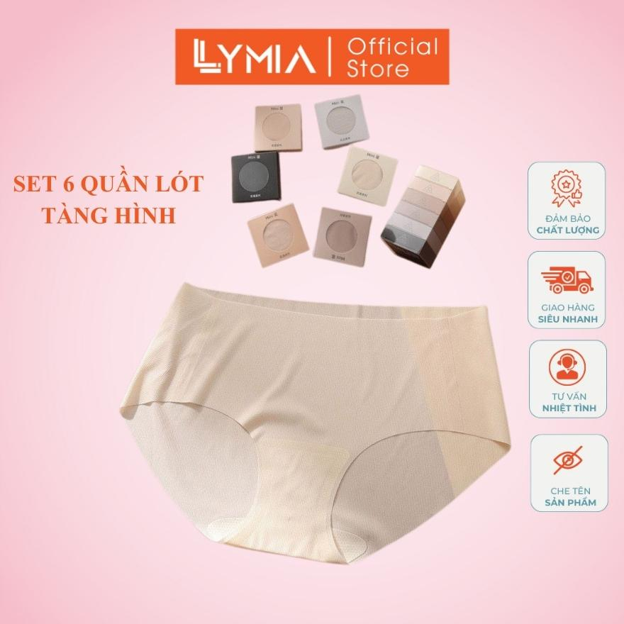 Set 6 quần lót nữ LYMIA hình hộp phấn chất su lụa thạch không đường may siêu mỏng tàng hình cao cấp