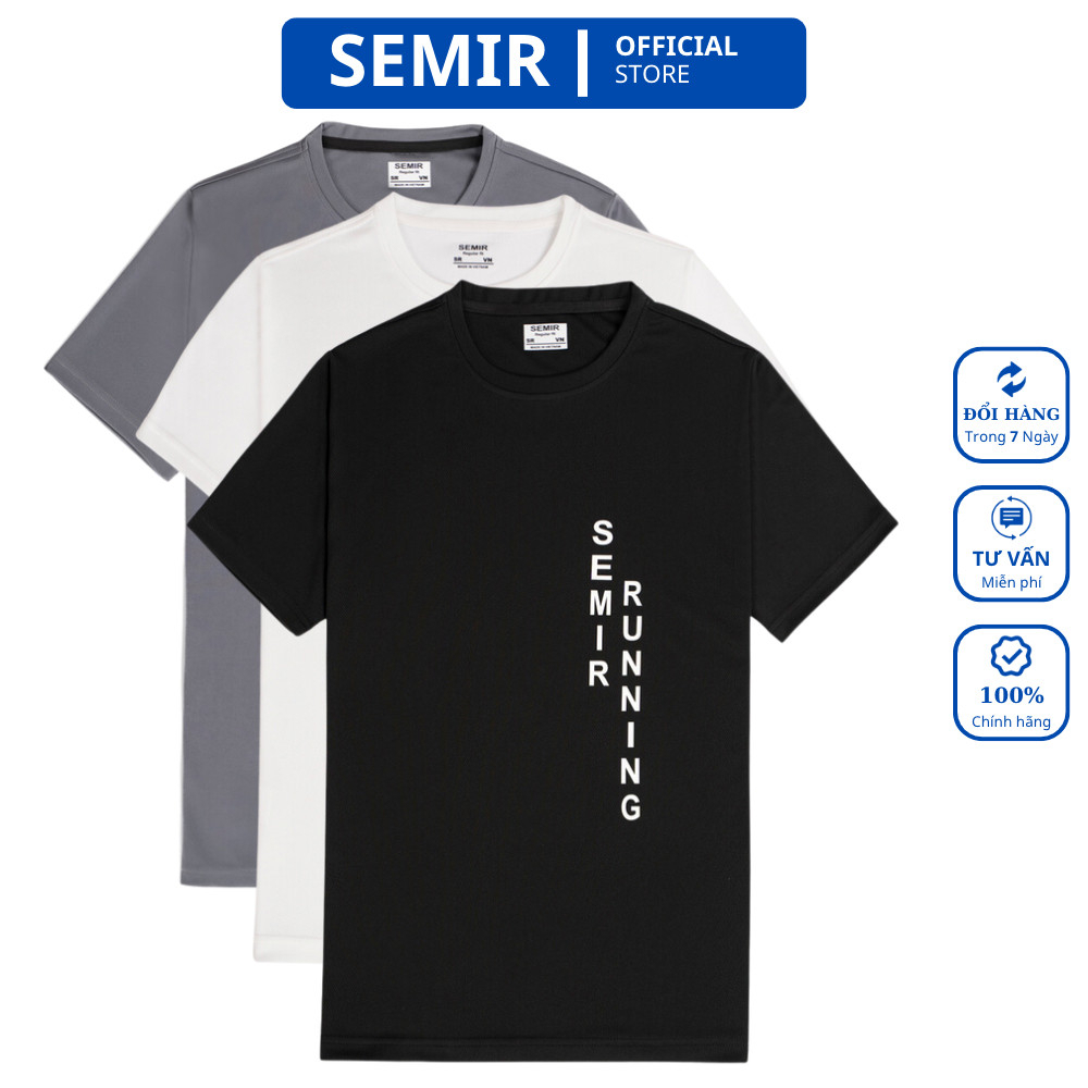Áo thể thao nam Semir Running Recycle Basics thấm hút nhanh khô SRU01