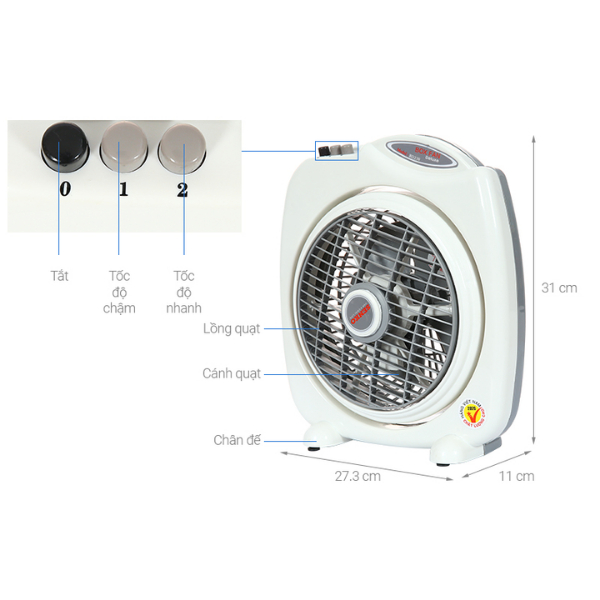 Quạt bàn đảo 2 tấc Senko cao cấp BD230 28W - Hàng chính hãng - Màu ngẫu nhiên