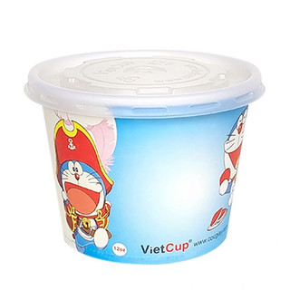 Bát giấy Vietcup 12oz 1PE -360ml ( 100 chiếc kèm nắp)