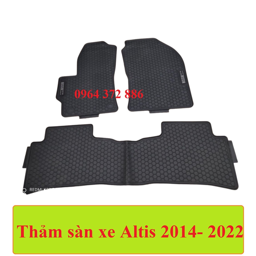Thảm trải sàn, lót sàn cao su xe Toyota Corolla Altis 2010 - 2021, 2023 - Hàng cao su đúc không mùi - Mẫu Nissin