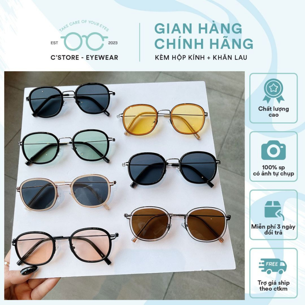 Kính râm kính mát mắt bầu dục che nắng cho mùa hè phong cách Hàn Quốc - Cstore D012