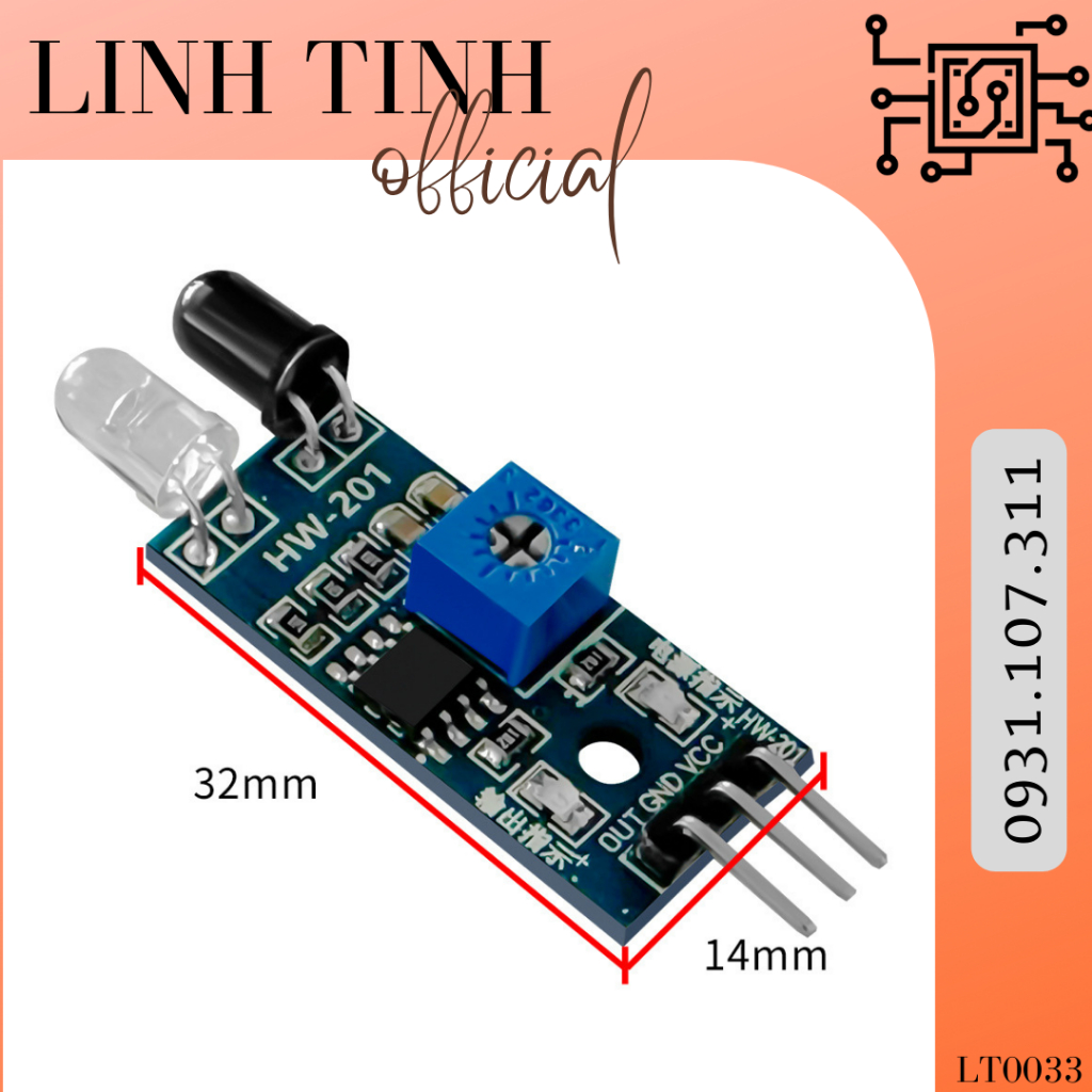 Module Cảm biến vật cản Thu Phát Hồng Ngoại MH-IR01