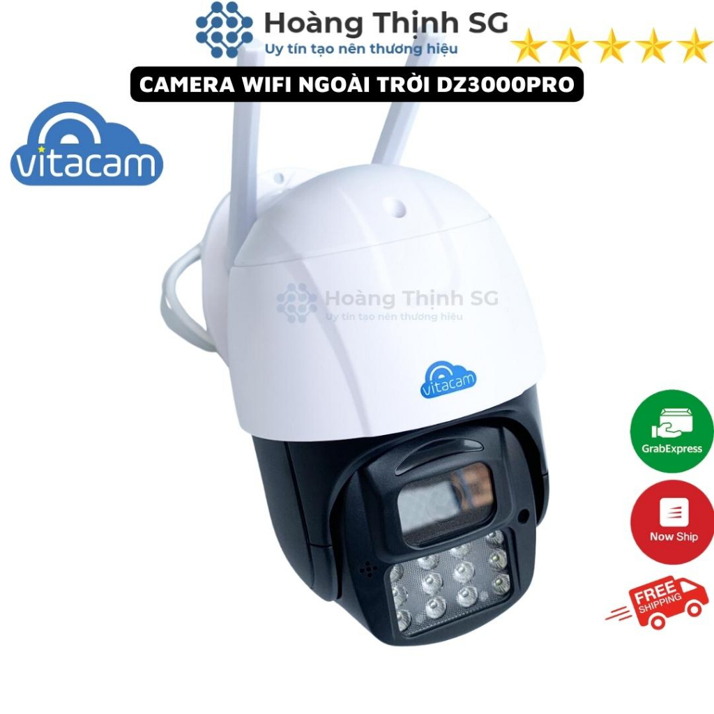 Camera Wifi Ngoài trời Vitacam DZ3000 Pro - 4mpx - 2K - 12 LED trợ sáng Quay đêm có màu, Đàm thoại 2 chiều - Mới 2023