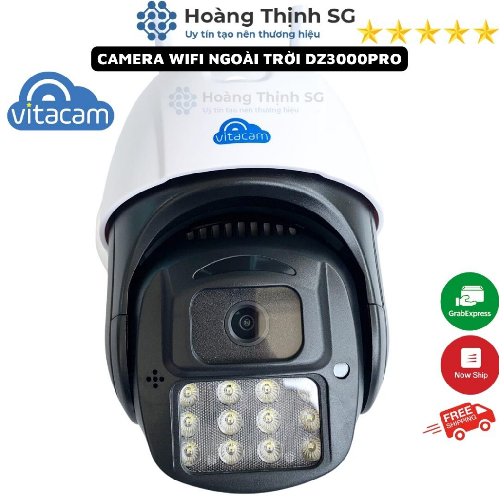 Camera Wifi Ngoài trời Vitacam DZ3000 Pro - 4mpx - 2K - 12 LED trợ sáng Quay đêm có màu, Đàm thoại 2 chiều - Mới 2023
