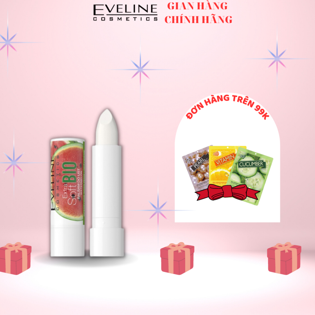 Son dưỡng Eveline Extrasoft Bio làm dịu môi hương dưa hấu 4g