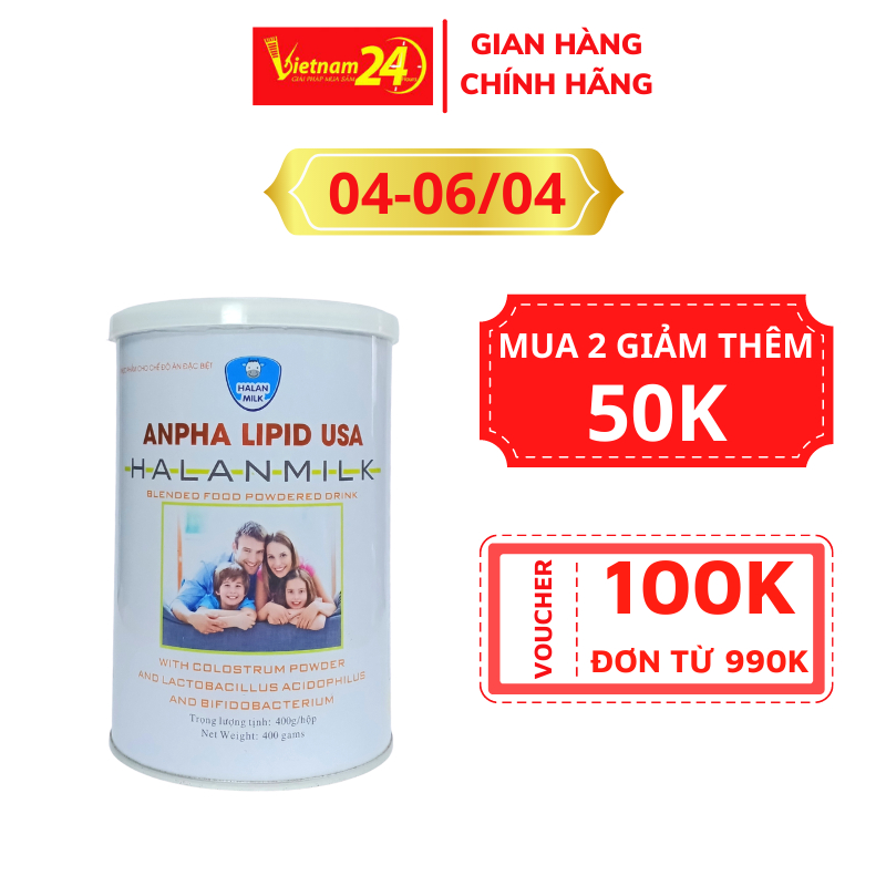 Sữa Alpha Lipid USA chính hãng 400g -VIETNAM24H- Tăng sức đề kháng, hồi phục sức khỏe, cải thiện xương khớp