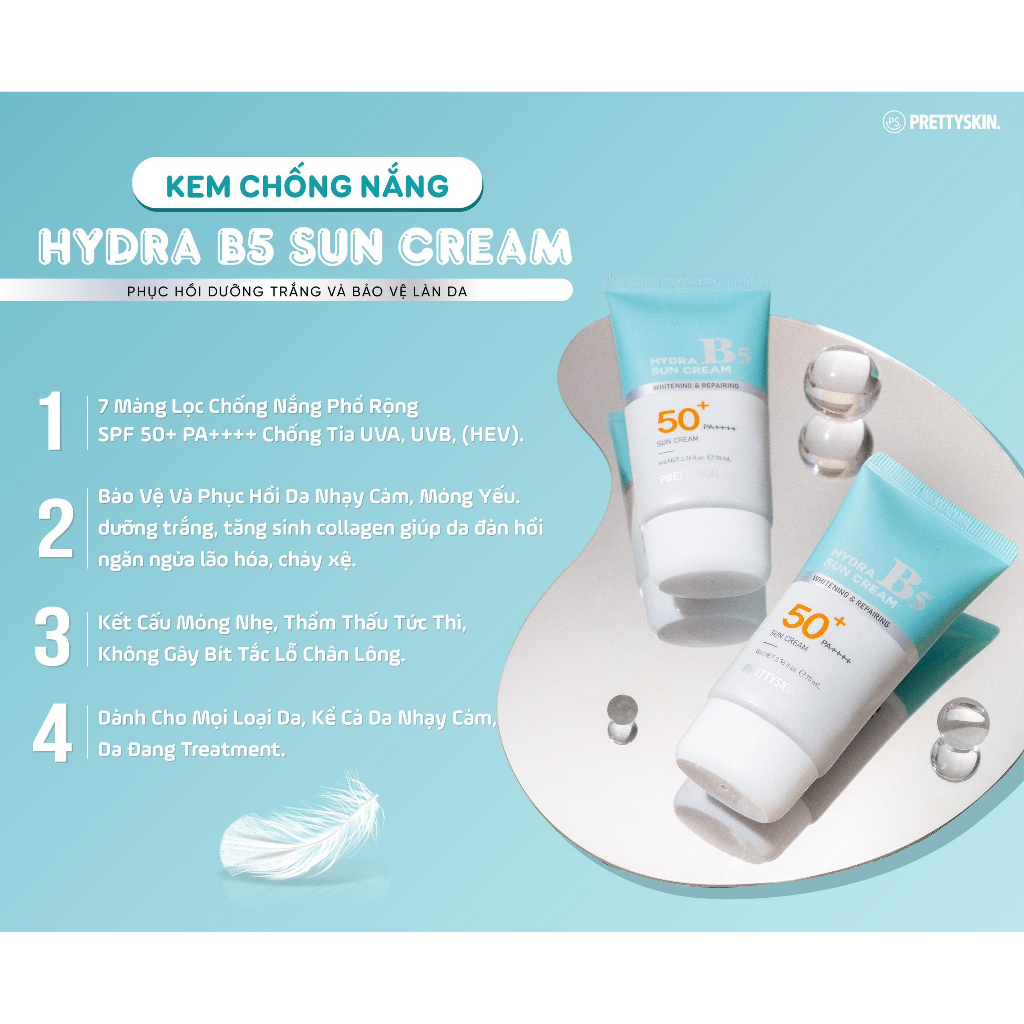 Kem chống nắng B5 Pretty Skin Hydra B5 Sun Cream 70ml