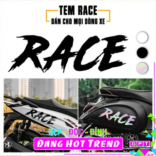 Tem chữ race dán xe i phản quang i hologram 7 màu