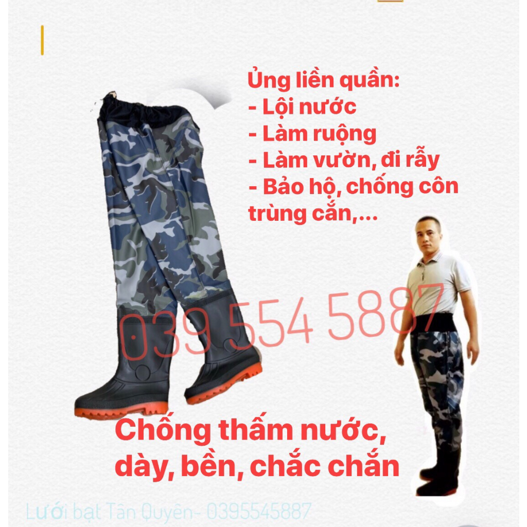 Quần lội nước loại 1 chất liệu vải bên trong cao su co giãn bên ngoài