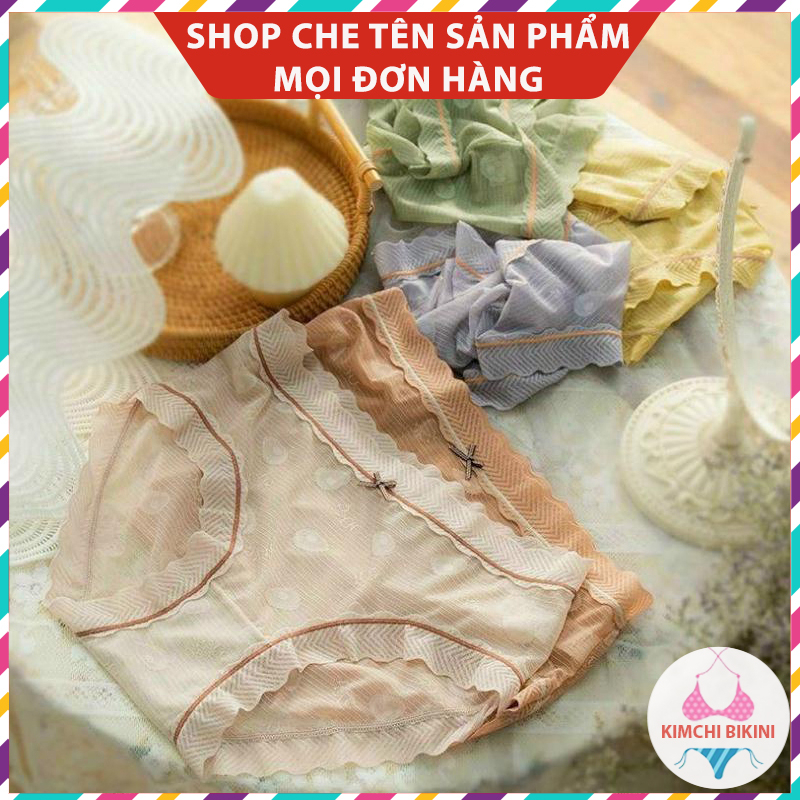 Quần lót ren dễ thương thoáng khí nâng mông tôn dáng KIMCHIBIKINI chip nữ lụa tinh khiết Ql165