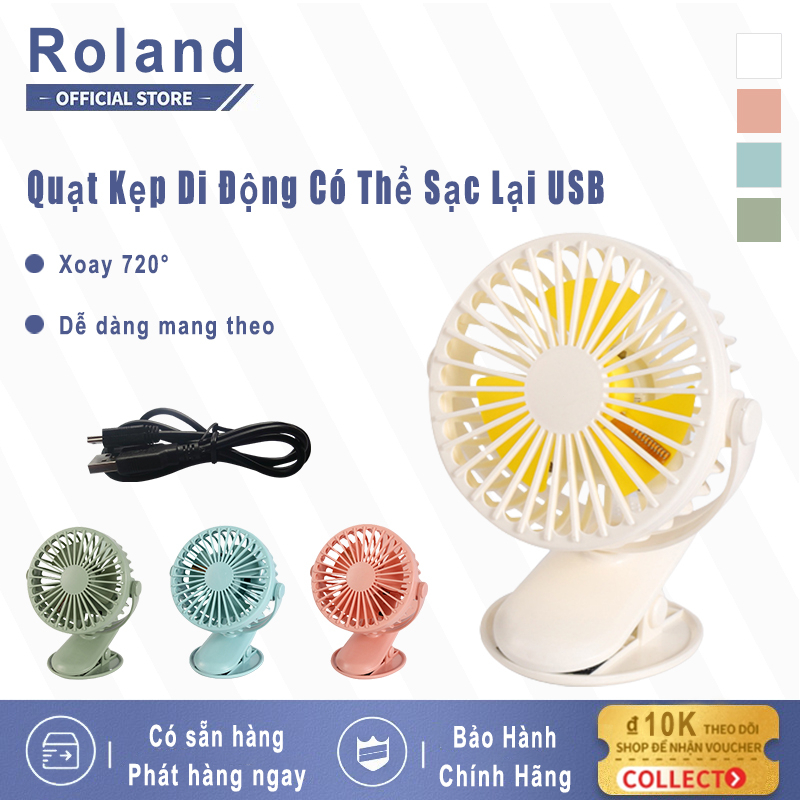 Quạt Bàn / Quạt Kẹp 2 trong 1 Quạt Sạc Mini Để Bàn 2500mAh, Kẹp Đa Năng Xoay 720 Độ-Chính Hãng