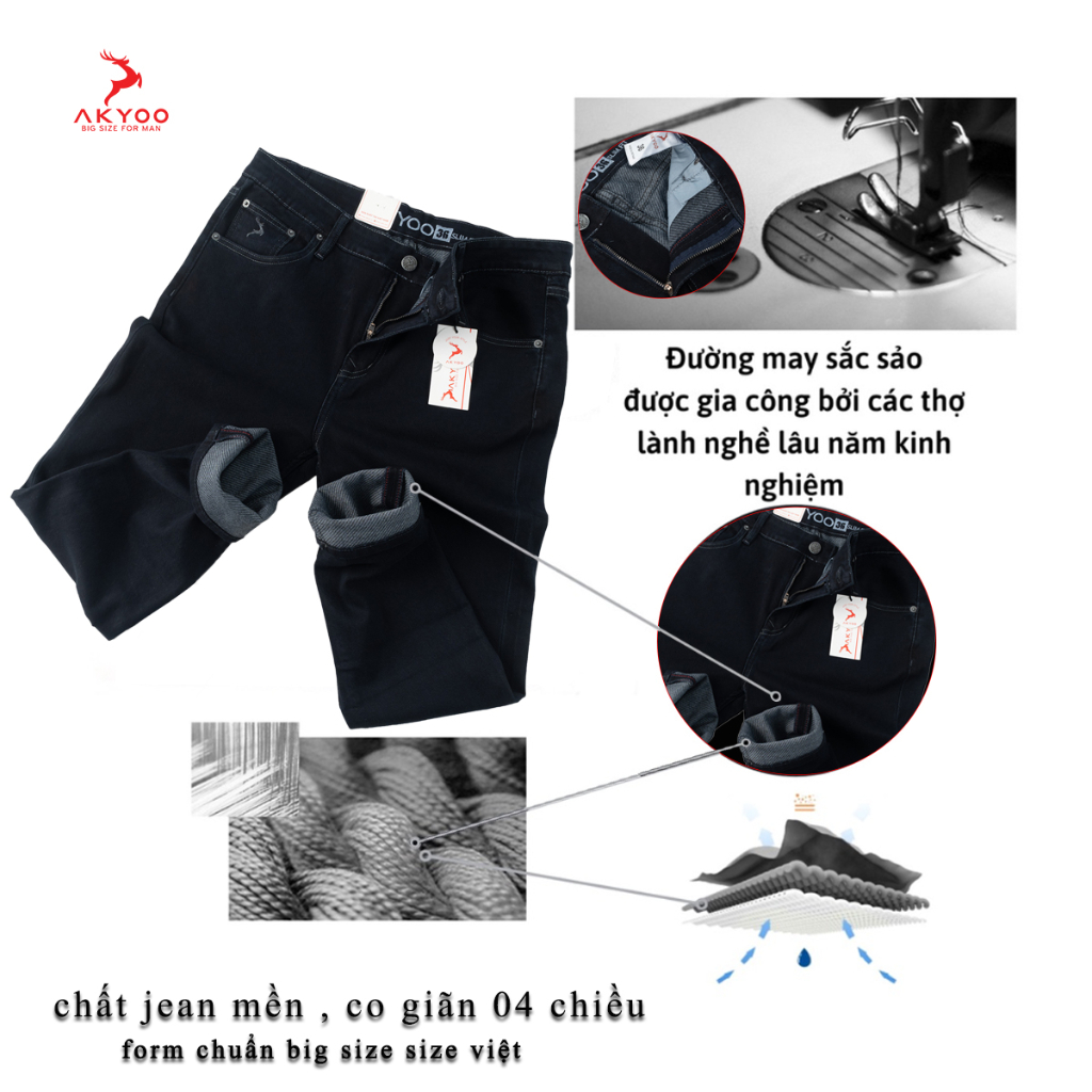 Quần Jean Nam Big Size Đại Từ 80kg-140kg - Mã QJ A6