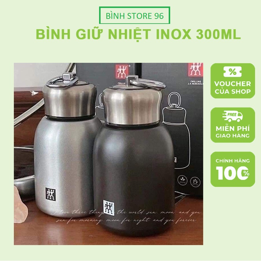 Bình Giữ Nhiệt Inox Đức Zwilling 300ml Cực Sịn Sò, Có Quai Xách Xinh Xắn - Có Tay Cầm Tay Cao Cấp tập yoga gym thể dục