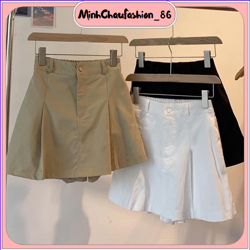 Quần đùi giả váy nữ BIGSIZE chất kaki loại 1 cạp cao lưng thun siêu đẹp quần giả váy MS 158