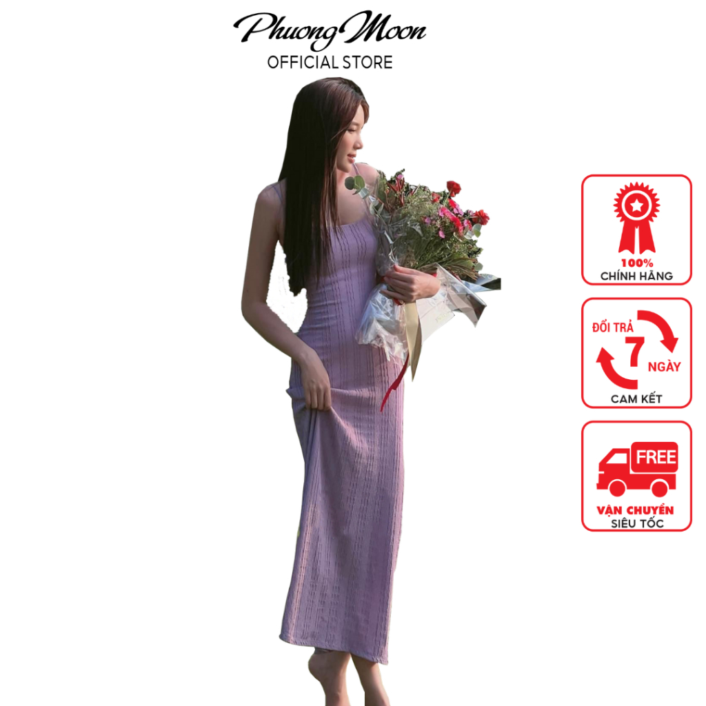 Váy hai dây nữ PHUONGMOON, kiểu ôm body tôn dáng