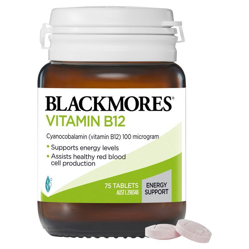 Viên uống Blackmores Vitamin B12 Energy Support 75 viên, giúp tăng cường sức đề kháng