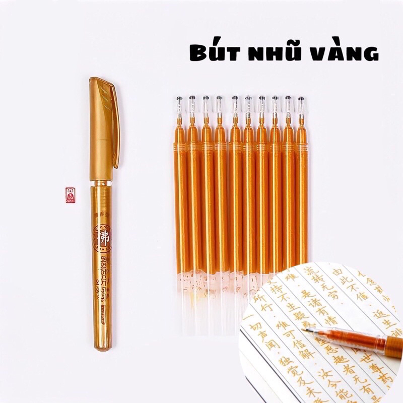 Bút nước nhũ vàng luyện viết chữ Hán, chép kinh phật
