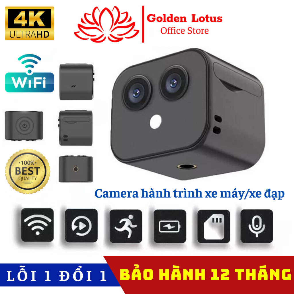 💥𝓒𝓪𝓶𝓮𝓻𝓪 𝓶𝓲𝓷𝓲💥Camera hành trình 4K Camera WiFi kép không dây Thông Minh Góc siêu rộng có hỗ trợ thẻ nhớ