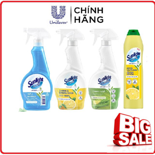 Nước xịt Cif/Sunlight thiên nhiên lau bếp bọt tuyết/ đa năng chanh sả/ nước lau đa năng chai 500ml