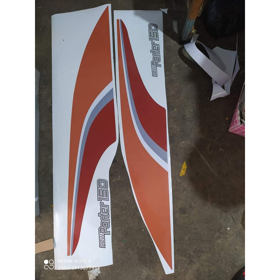 Tem xe tải Huyndai Newporter 150 dán xe, Tem cánh cửa New Porter 150 dán xe Huyndai. Tem dán xe tải Huyndai