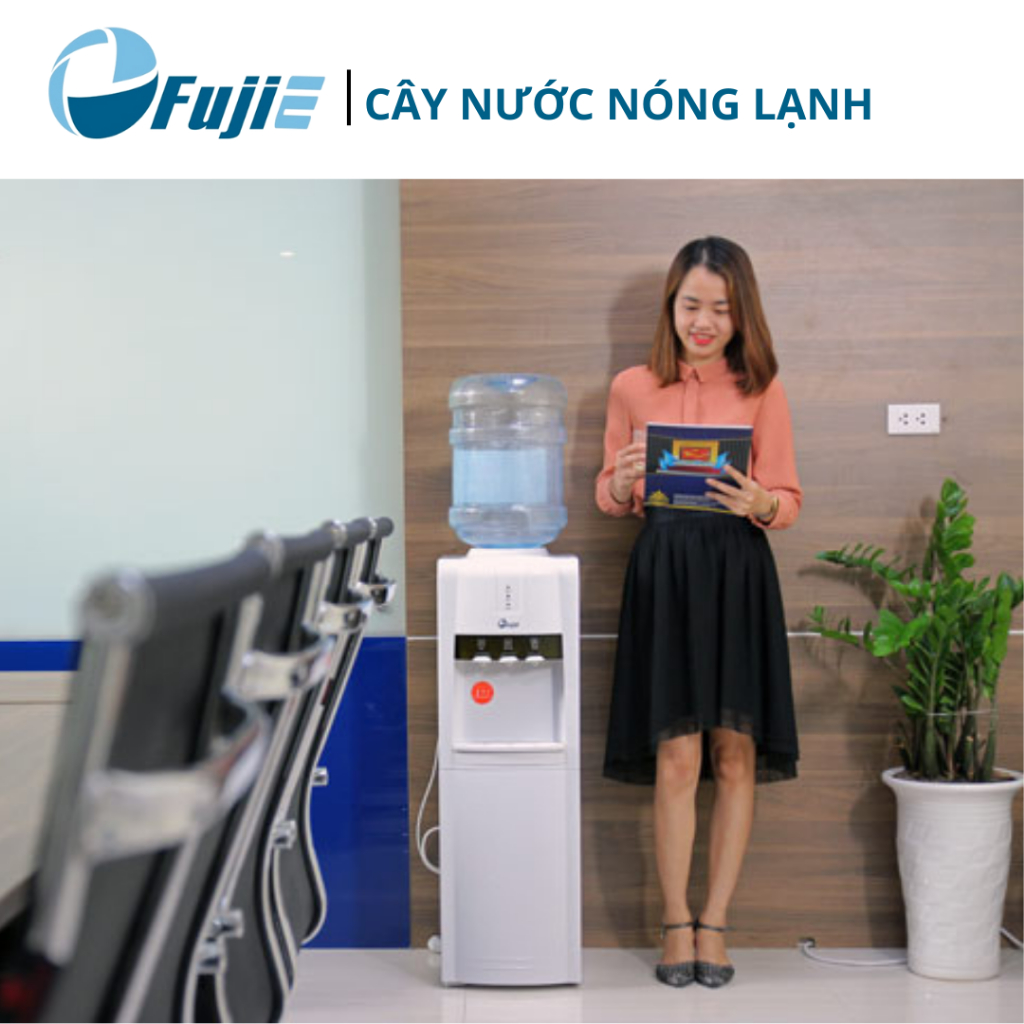 Cây nước nóng lạnh 3 vòi WD1800C Fujie làm lạnh nhanh bằng block nhập - khẩu Nhật Bản