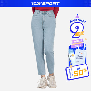 Quần jeans nữ YODY dáng ôm Boyfriend Cotton USA không phai màu, không co rút QJN5058