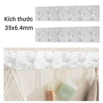 MÓC DÁN NGUYÊN KHỐI 6 MÓC TRONG SUỐT
