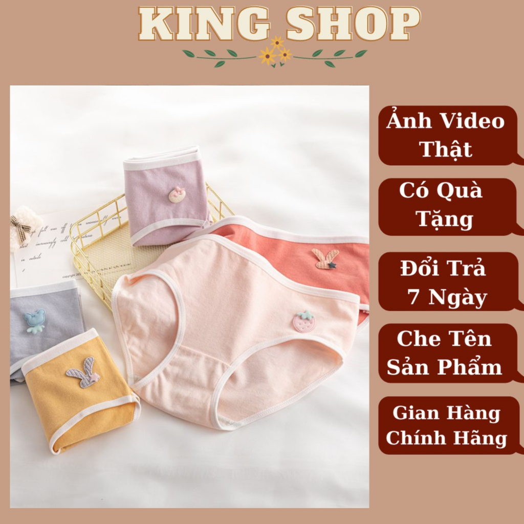 Quần lót nữ cotton - Quần chip nữ cute thoáng mát xinh xắn Nhật Bản Kingshop L765