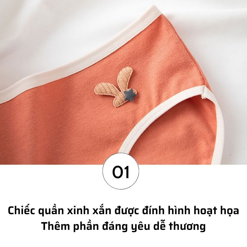 Quần lót nữ cotton - Quần chip nữ cute thoáng mát xinh xắn Nhật Bản Kingshop L765