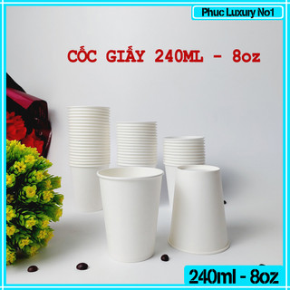 50 Chiếc Cốc GIấy Ly Giấy Trắng Siêu Cứng Cáp NHẬP KHẨU HÀN QUỐC